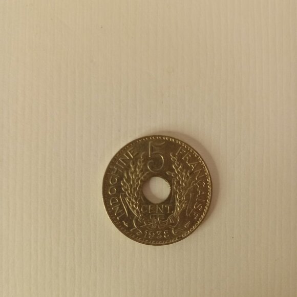 French Indo-China 1938 5 CENT COIN - Picture 6 of 6